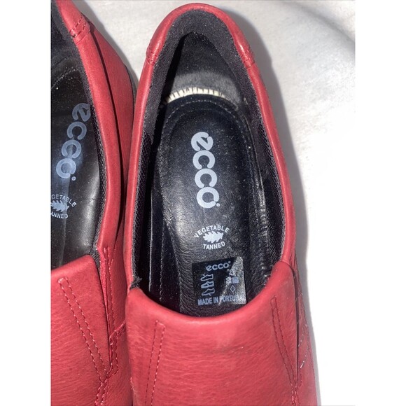 Ecco red leather loafers oxfrord Felicia Womens EU 36 US 5.5 Slip On Wedge - Picture 8 of 13